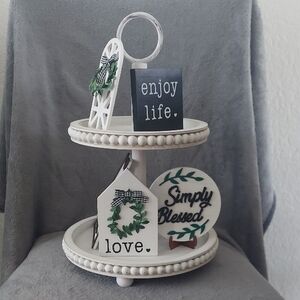 Farmhouse Decorative Two-Tier Tray